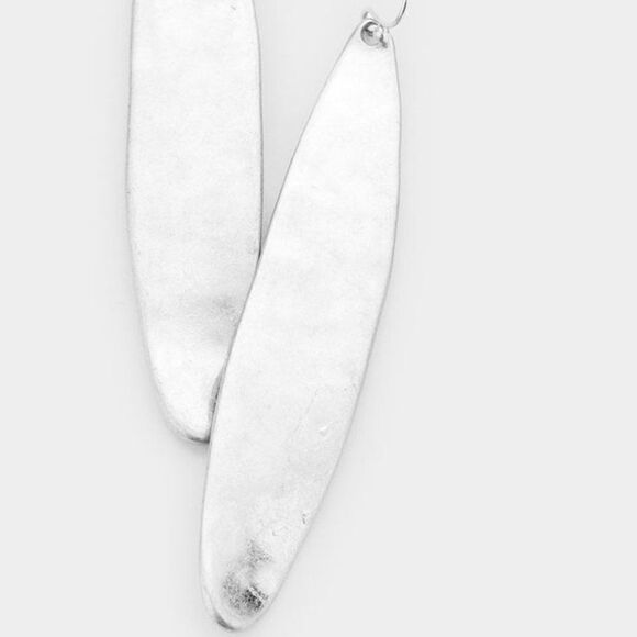 5/$25 Silver Metal Oval Dangle Earrings - Picture 2 of 6